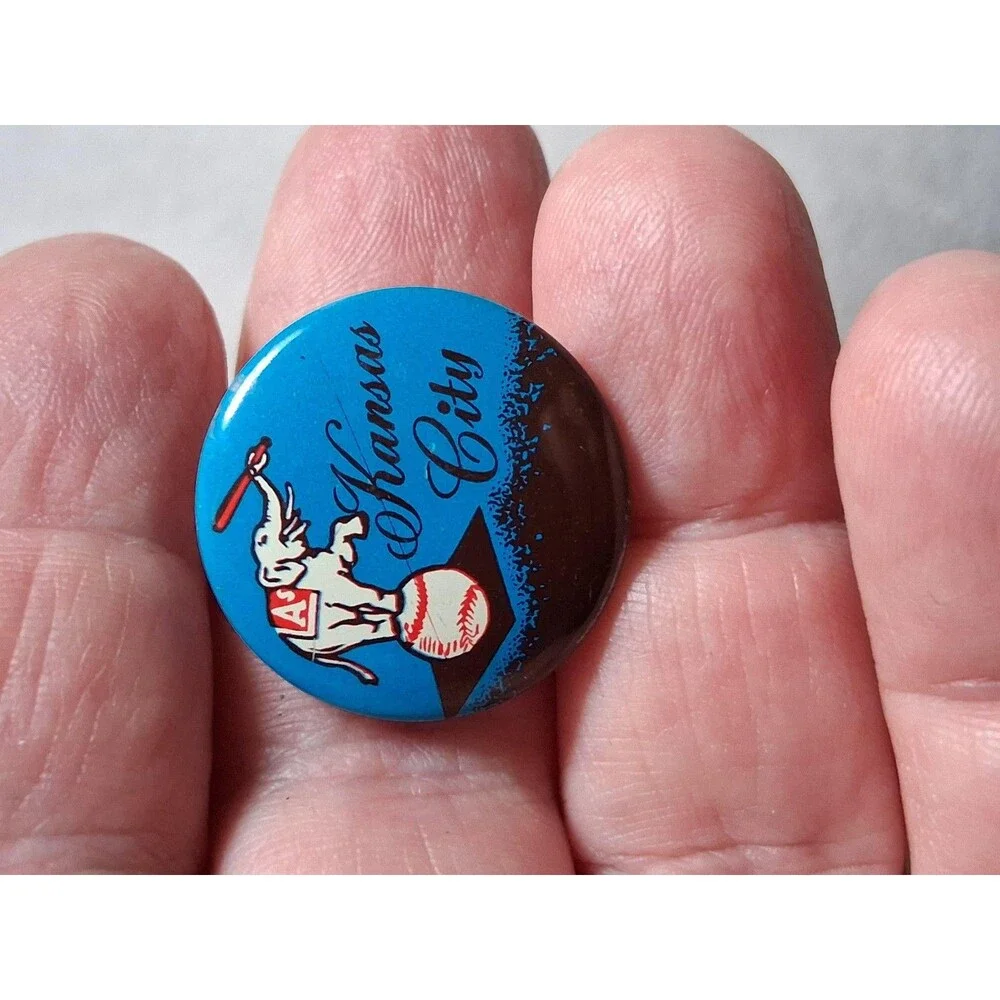 Vintage Kansas City Athletics Button MLB Premium Sales Mascot